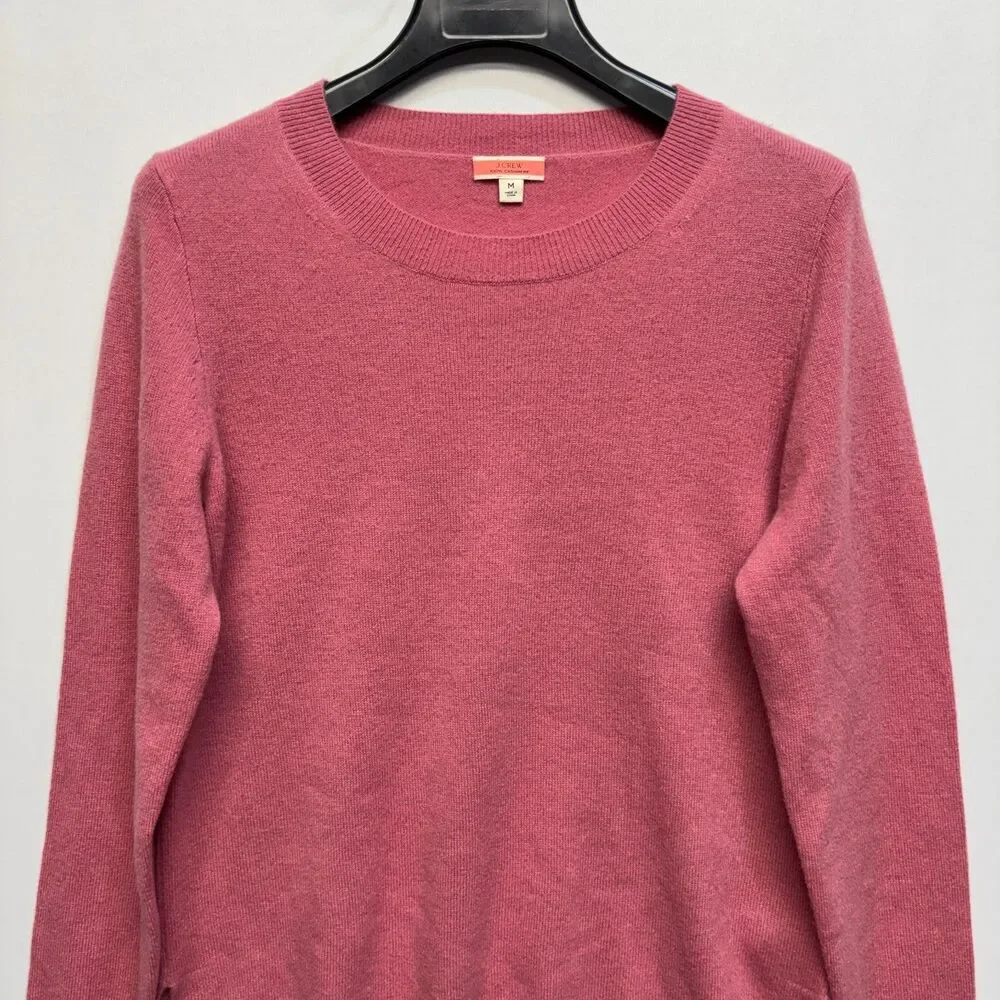 J. Crew Women 100% Cashmere Sweater Size Medium Pink C117 -25